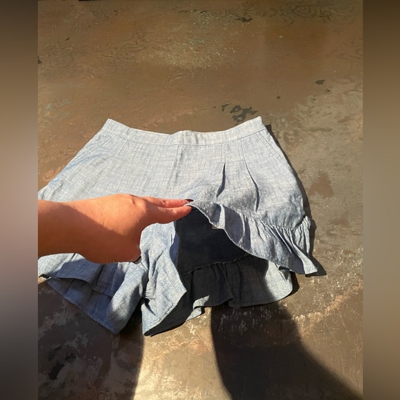 J. Crew Light Blue High Waist Ruffle Shorts - Picture 3 of 6